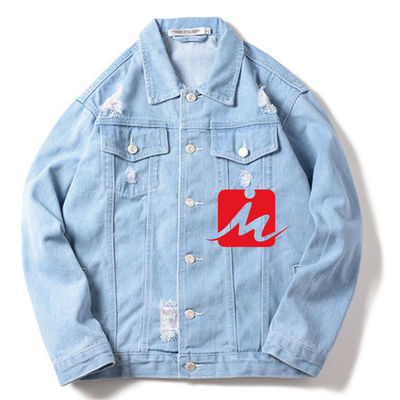 Περιστασιακό οδηγώντας σακάκι Streetwear σακακιών τζιν κεντητικής βαμβακιού πολυεστέρα