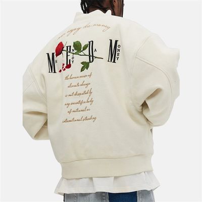 Το χειμερινό 100% μαλλί σακακιών Varsity κεντητικής συνήθειας cOem αυξήθηκε σακάκι βομβαρδιστικών αεροπλάνων επιστολών δεράτων