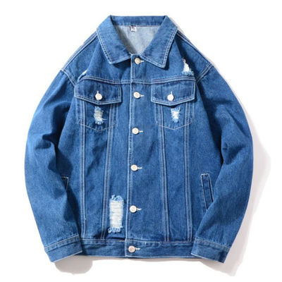 Περιστασιακό οδηγώντας σακάκι Streetwear σακακιών τζιν κεντητικής βαμβακιού πολυεστέρα