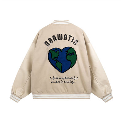 Για άνδρες και για γυναίκες σακάκι Letterman μπέιζ-μπώλ βομβαρδιστικών αεροπλάνων μανικιών δέρματος σακακιών Varsity κεντητικής